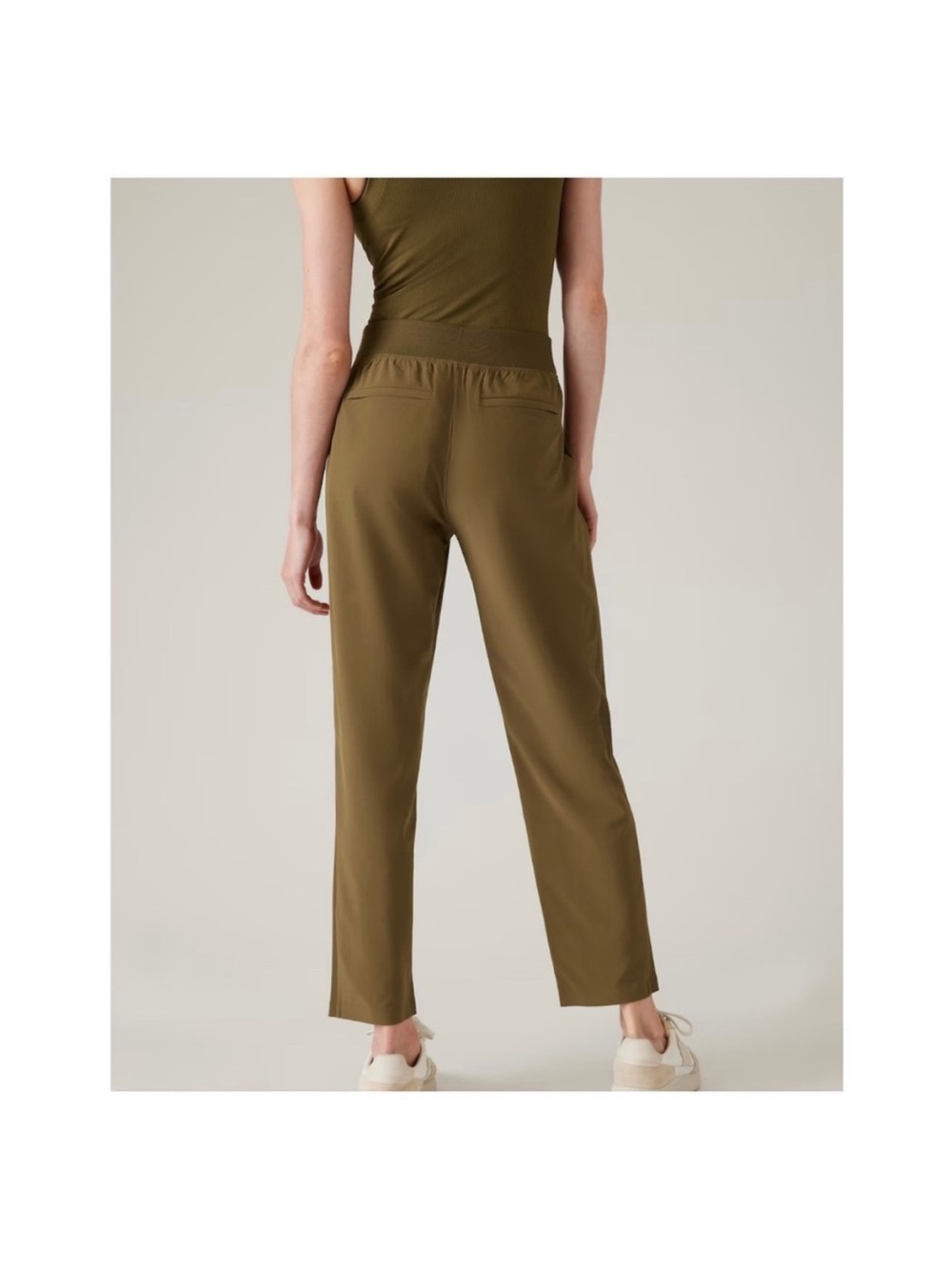 Athleta Brooklyn Ankle Pants Olive Green 10 - Picture 2 of 6